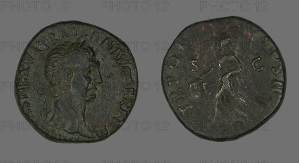 Sestertius (Coin) Portraying Emperor Trajan, Roman Period, 98-117.