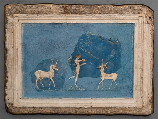 Relief Fragments Depicting a Winged Woman and Two Deer, Early 1st century.