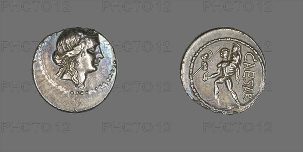 Denarius (Coin) Depicting the Goddess Venus, 47-46 BCE, issued by Julius Caesar.