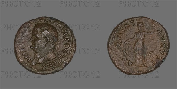 As (Coin) Portraying Emperor Vespasian, 74.