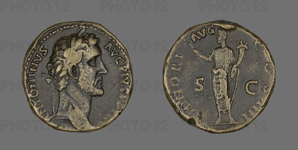 Sestertius (Coin) Portraying Emperor Antoninus Pius, 145-156.