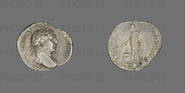 Denarius (Coin) Portraying Emperor Trajan, 98-117.