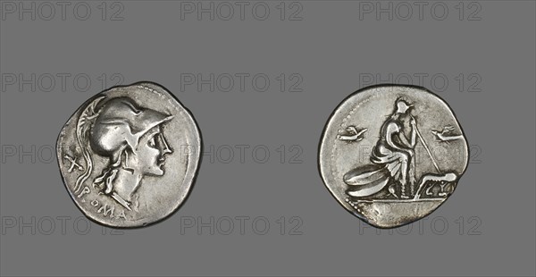Denarius (Coin) Depicting the Goddess Roma, 115 or 114 BCE.