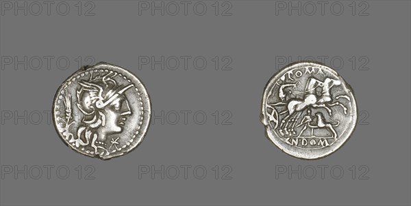 Denarius (Coin) Depicting the Goddess Roma, 128 BCE.