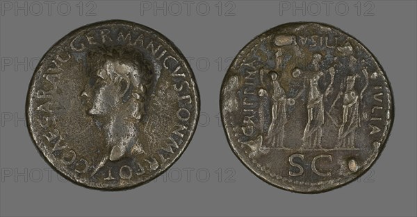 Sestertius (Coin) Portraying Emperor Gaius (Caligula), 37-38.