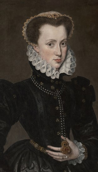 Portrait of a Court Lady, 1560/70. Follower of Antonis Mor. Detail from a larger artwork.