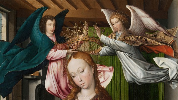 Virgin and Child Crowned by Angels, 1490/95. Detail from a larger artwork.