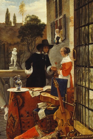 The Terrace, c. 1660. Detail from a larger artwork.