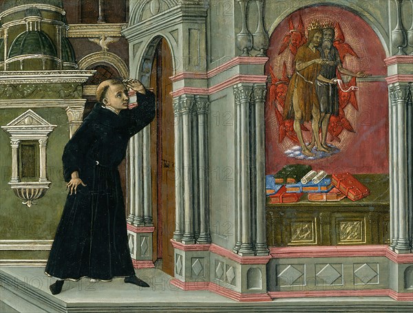 Saint Augustine's Vision of Saints Jerome and John the Baptist, 1476. Detail from a larger artwork.