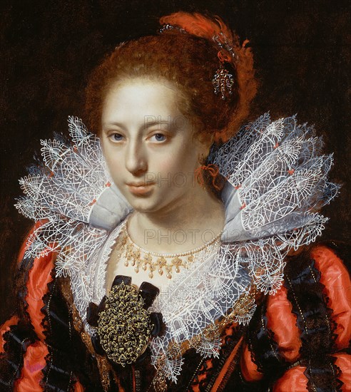 Portrait of a Young Lady, c. 1620. Detail from a larger artwork.