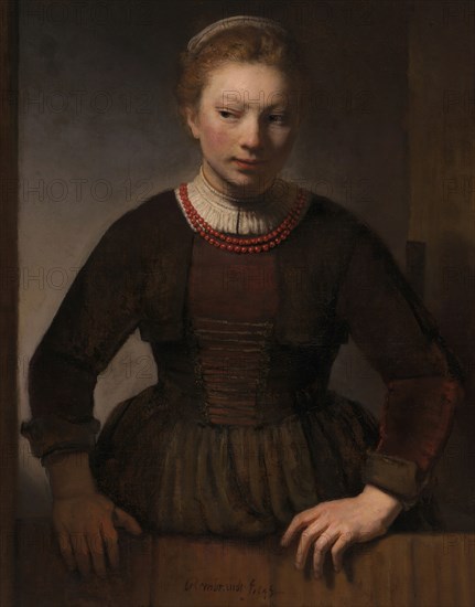 Young Woman at an Open Half-Door, 1645. Detail from a larger artwork.