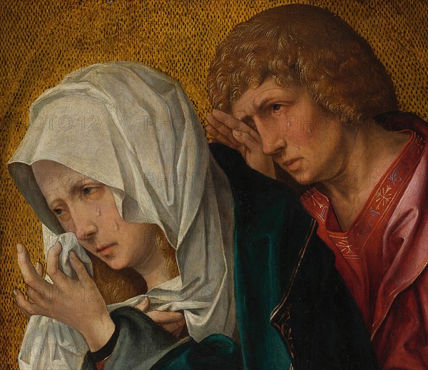 The Virgin and Saint John the Evangelist, c. 1520. Workshop of Jacob Cornelisz. van Oostsanen (Master of the Berlin Sketchbook?). Detail from a larger artwork.