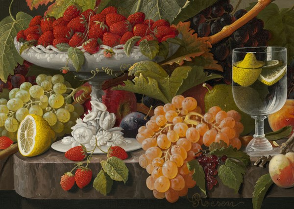 An Abundance of Fruit, c. 1860. Detail from a larger artwork.