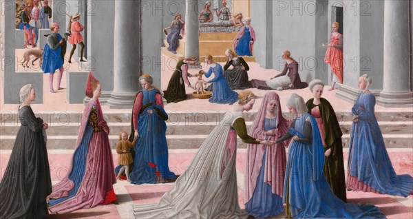 The Birth of the Virgin, 1467. Detail from a larger artwork.