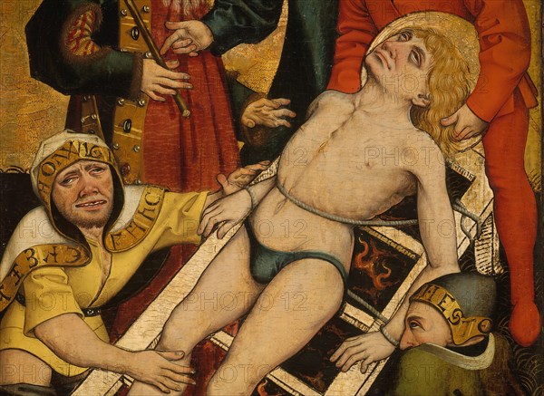 The Martyrdom of Saint Lawrence; (reverse) Giving Drink to the Thirsty. Detail from a larger artwork.