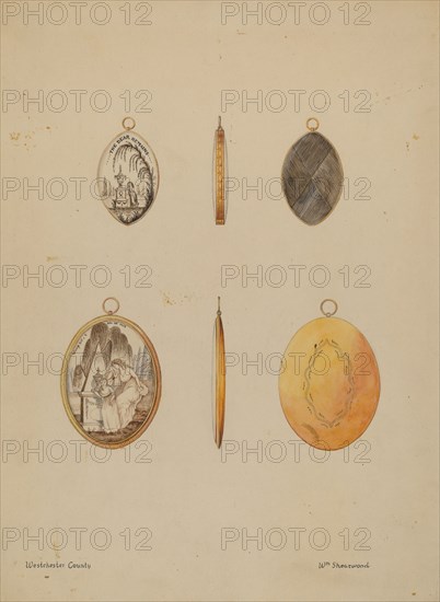 Mourning Pendants, c. 1936.