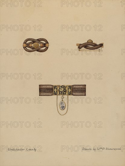Brooch and Bracelet with Portrait, c. 1936.