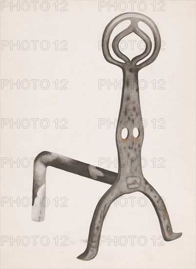 Wrought Iron Andiron, c. 1936.