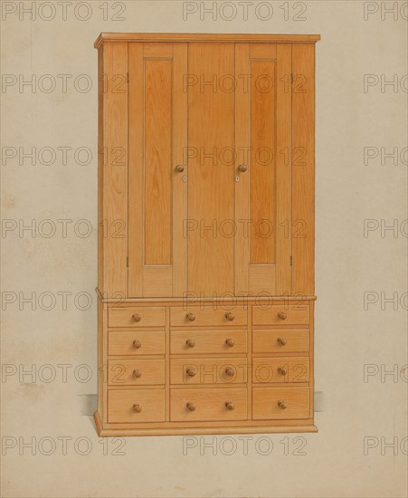Shaker Cabinet with Drawers, c. 1936.