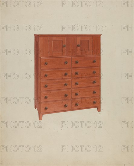 Shaker Chest of Drawers, c. 1937.