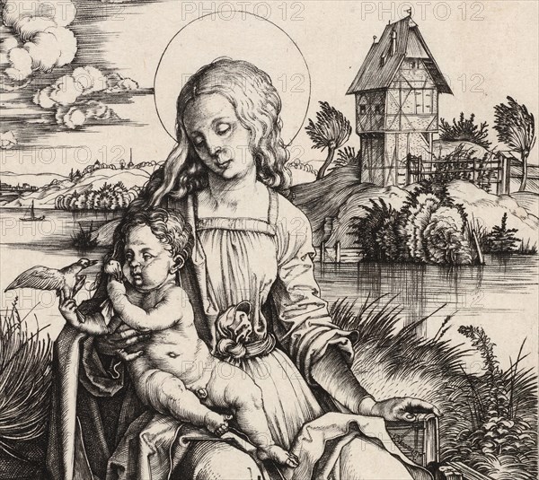 The Virgin and Child with the Monkey, c. 1498. Detail from a larger artwork.
