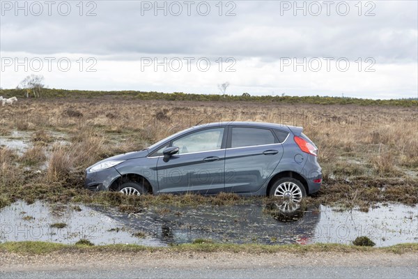 Ford Fiesta accident in New Forest, 2020.