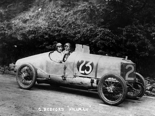 British racing driver George Bedford driving a Hillman 10hp, 1921. Creator: Unknown.