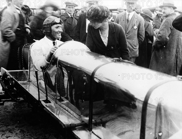 British racing driver George Bedford in a Hillman 10hp, 1921. Creator: Unknown.