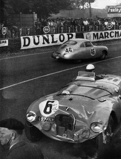 Crashed Talbot Lago of Andre Chambas, Le Mans 24 Hour Race, France, 1953. Creator: Unknown.