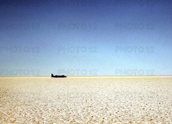 Bluebird CN7 deploying parachute at Lake Eyre, World Land Speed Record attempt, 1964. Creator: Unknown.