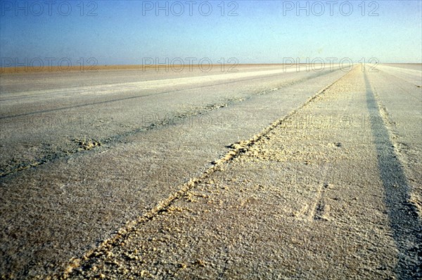 World Land Speed Record course for Bluebird CN7, Lake Eyre, Australia, 1964. Creator: Unknown.