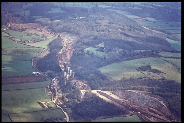 M5 motorway construction works, Tickenham Hill, Somerset, 1971. Creator: Jim Hancock.