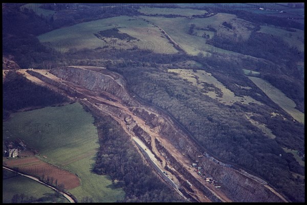 Construction of M5 motorway, Tickenham Hill, Somerset, 1971. Creator: Jim Hancock.