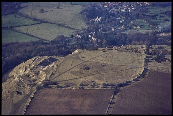 Univallate Iron Age hillfort on Leckhampton Hill, Cheltenham, Gloucestershire, 1971. Creator: Jim Hancock.