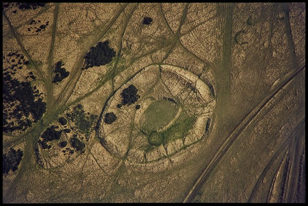 The Ring oval enclosure earthwork on Cleeve Common, Cleeve Hill, Gloucestershire, 1971. Creator: Jim Hancock.