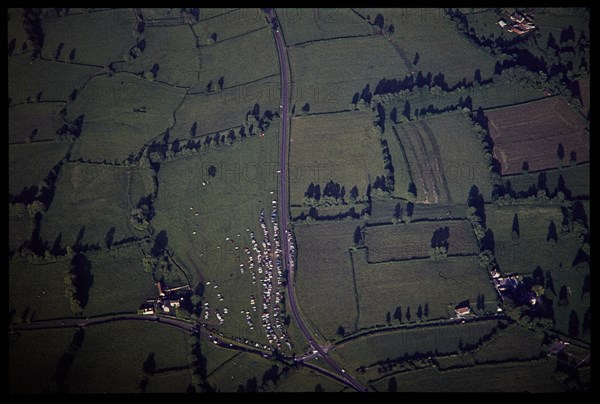 Car park for the Glastonbury Fair, Worthy Farm, Somerset, 1971. Creator: Jim Hancock.