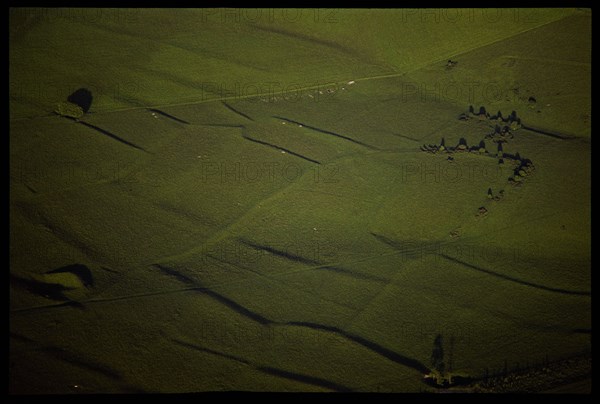 Earthwork remains of an Iron Age or Romano-British field system, Pertwood Down, Wiltshire, 1971. Creator: Jim Hancock.