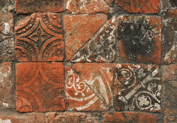 Medieval tiles, Wenlock Priory, Much Wenlock, Shropshire, 2017. Creator: James O Davies.