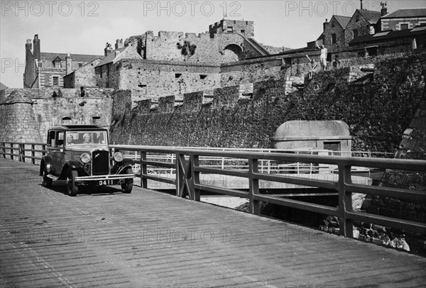 1932 Austin 12/4 saloon, Castle Cornet, St Peter Port, Guernsey, Channel Islands. Creator: Unknown.