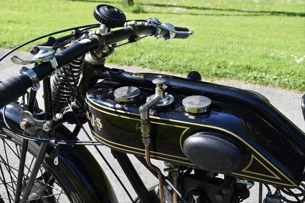 Petrol tank of a 1927 AJS Big Port motorcycle. Creator: Unknown.