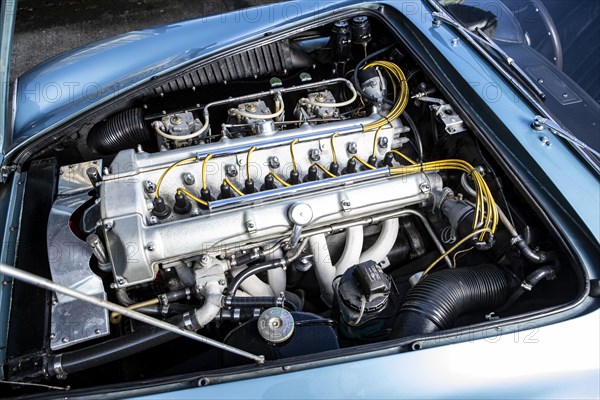 Engine of a 1961 Aston Martin DB4 GT SWB lightweight. Creator: Unknown.