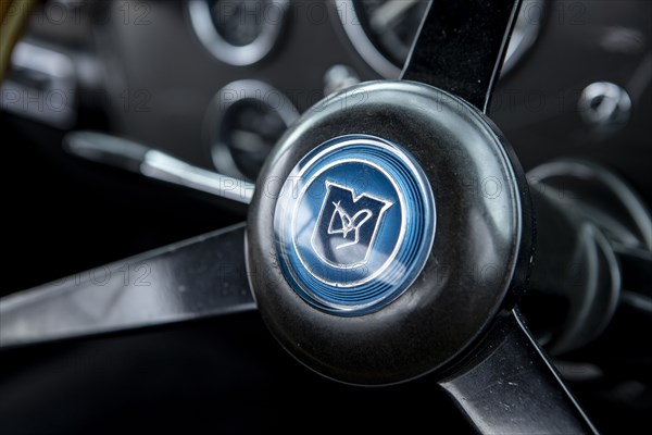 Steering wheel boss of a 1961 Aston Martin DB4 GT previously owned by Donald Campbell. Creator: Unknown.