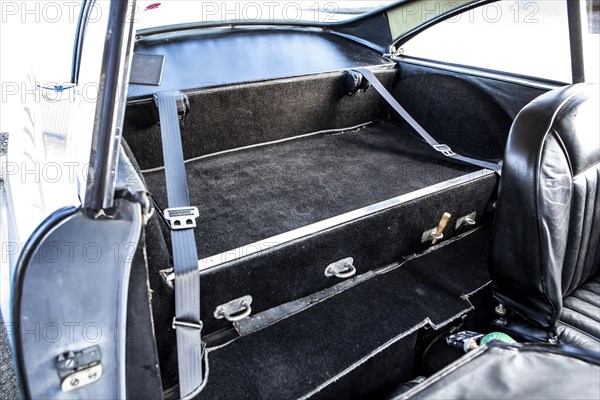 Rear seat of a 1961 Aston Martin DB4 GT SWB lightweight. Creator: Unknown.