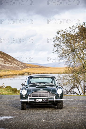 Front view of a 1965 Aston Martin DB5. Creator: Unknown.