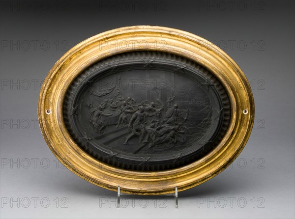 Plaque: Perseus and Andromeda, Burslem, c. 1886. Creator: Wedgwood.