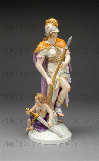 Figure of Bravery (Herzhaftigkeit), Berlin, c. 1775/80. Creator: Konigliche Porzellan-Manufaktur.