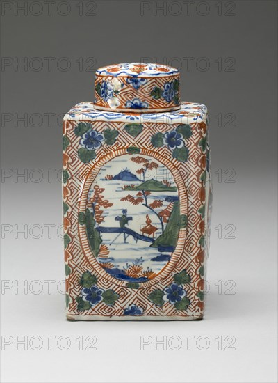 Tea Caddy, Delft, c. 1700. Creators: De Metaale Pot, Delftware, Lambertus van Eenhoorn.