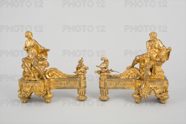 Pair of Firedogs Representing Venus and Mars, Paris, c. 1769. Creator: Quentin-Claude Pitoin.