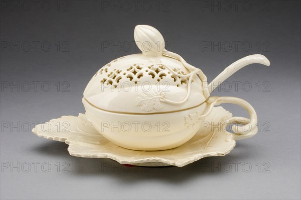 Tureen and Stand with Ladle, Yorkshire, 1780/90. Creator: Leeds Pottery.