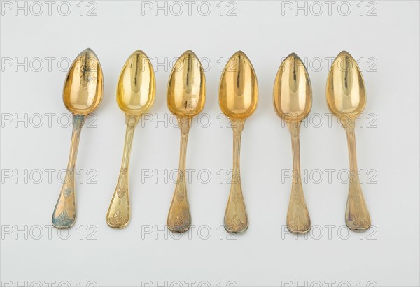 Set of Tablespoons (10), Paris, 1789/1820. Creators: Martin-Guillaume Biennais, Pierre-Benoît Lorillon.